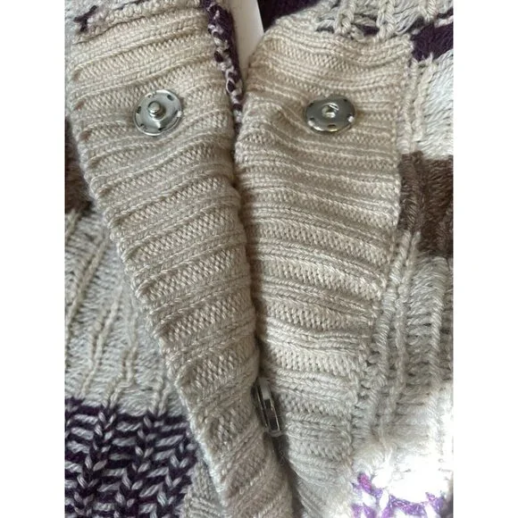 Vero Moda Knit Hooded Button Down Sweater Hoodie Brown Size Small NEW Boho - Picture 16 of 16